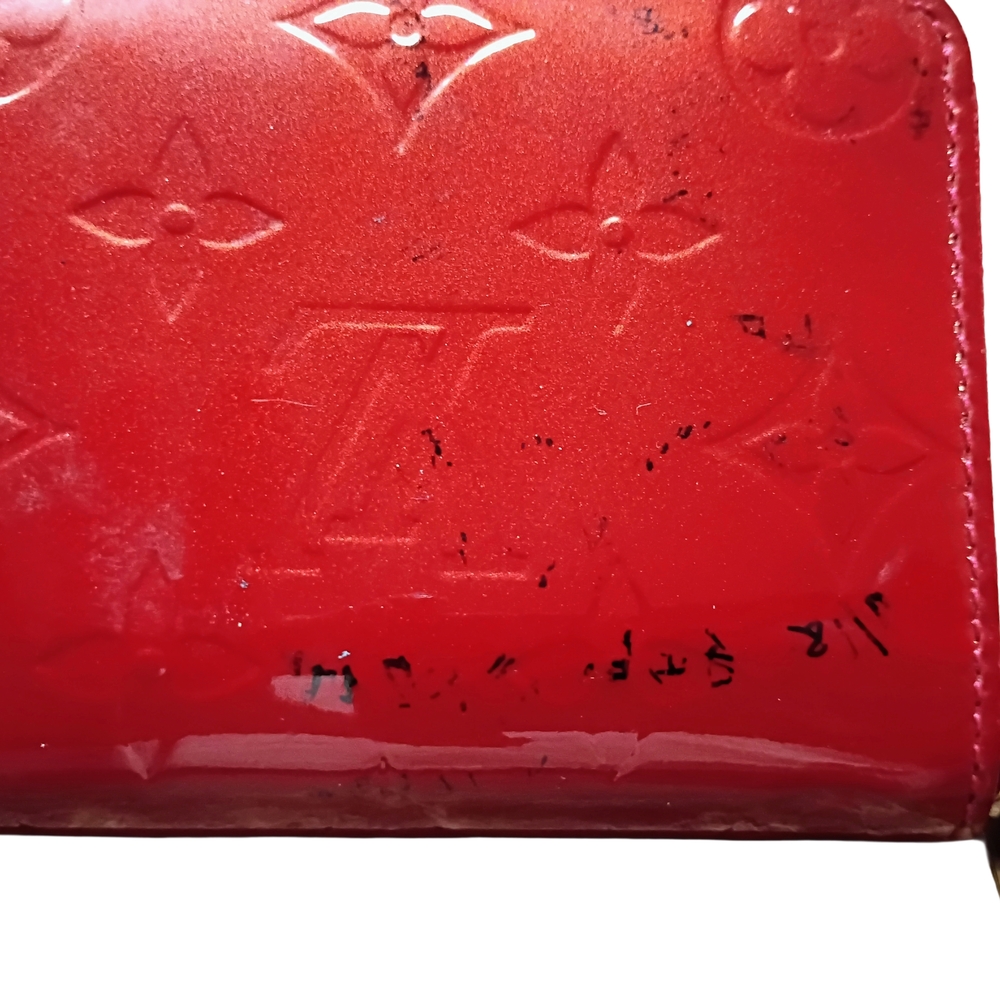 Louis Vuitton Red Vernis Zip Coin Wallet Monogram - Picture 3 of 7